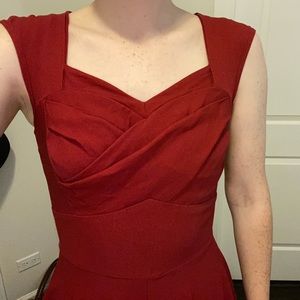 Retro cap sleeve swing dress